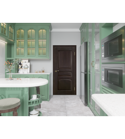 Дверь МОДЕЛЬ №16  глухая (темный лак) 2000х600х40мм