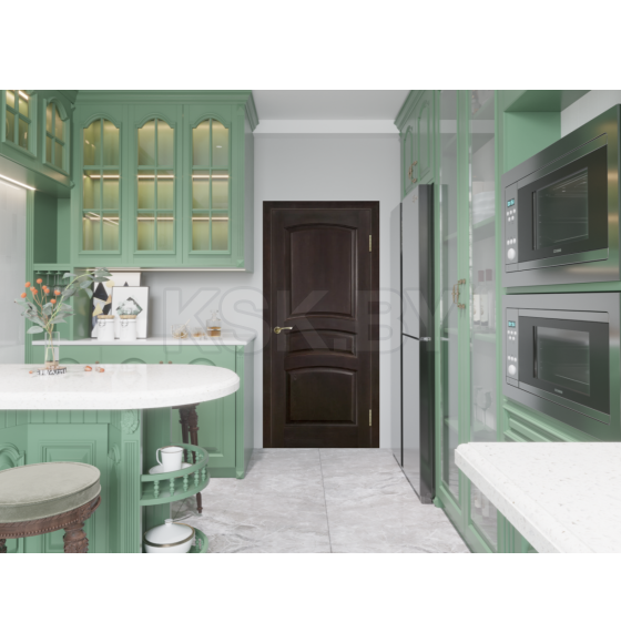 Дверь МОДЕЛЬ №16  глухая (темный лак) 2000х800х40мм