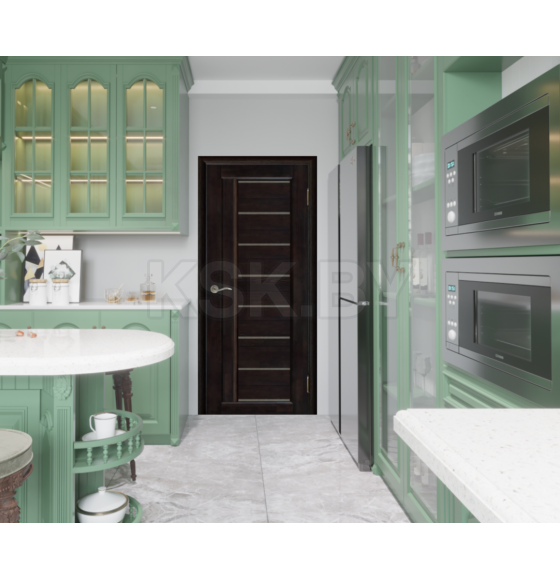 Дверь межкомнатная Вега 8 ЧО Венге 2000х700х40мм (массив сосны)