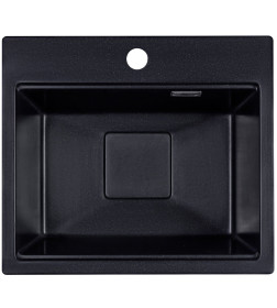 Мойка кухонная кварцевая Marblan COMFORT 48 оникс в комплекте с коландером чёрный