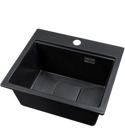 Мойка кухонная кварцевая Marblan COMFORT 48 оникс в комплекте с коландером чёрный