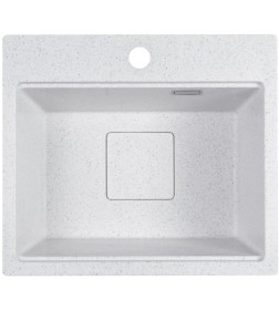 Мойка кухонная кварцевая Marblan COMFORT 48 серый в комплекте с коландером чёрный