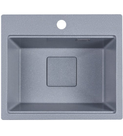 Мойка кухонная кварцевая Marblan COMFORT 48 серебро в комплекте с коландером серый