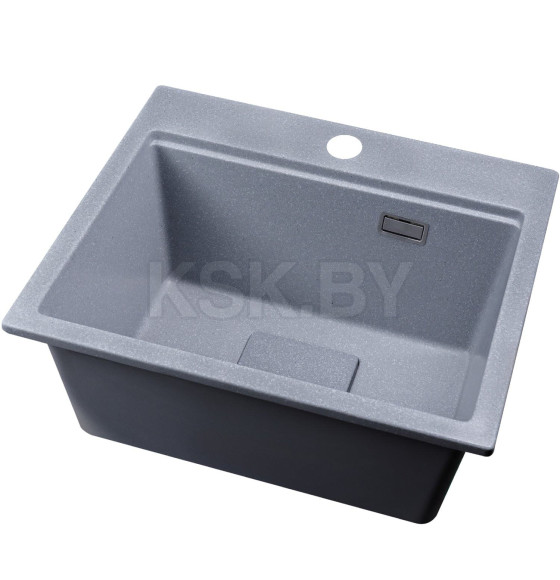 Мойка кухонная кварцевая Marblan COMFORT 48 серебро в комплекте с коландером серый