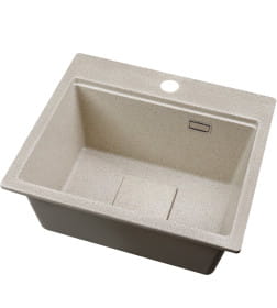 Мойка кухонная кварцевая Marblan COMFORT 48 гранит в комплекте с коландером чёрный