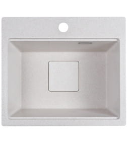 Мойка кухонная кварцевая Marblan COMFORT 48 бежевый в комплекте с коландером чёрный