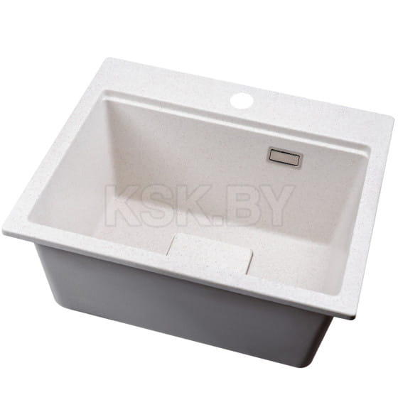 Мойка кухонная кварцевая Marblan COMFORT 48 бежевый в комплекте с коландером чёрный