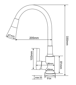 Смеситель для кухни РМС SUS123TBL-016F