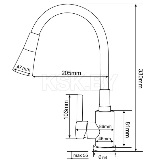 Смеситель для кухни РМС SUS123TBL-016F (SUS123TBL-016F) 