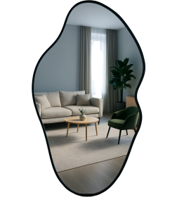 Зеркало фигурное с черной УФ-окантовкой и подсветкой 60х110 см Emze LED.UV.NF.60.110.CHE.4K