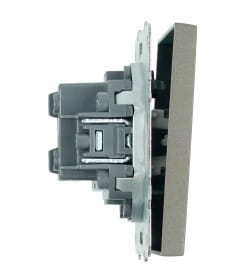 Переключатель перекрестный 1-кл.(мех-м)250В,10А Эмили RSW10-5110-09 антрацит, soft touch Stekker 49923