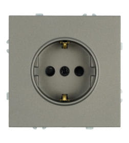 Розетка 1-я с з/ш, с/з (мех-м)250В,16А Эмили RST16-5110-09 антрацит Stekker 49932