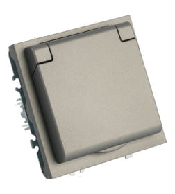 Розетка 1-я с з/ш, с/з 250В,16А Эмили RST16-5112-09 антрацит, soft touch Stekker 49933