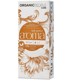 ORGANIC PEOPLE Lady Power Женские ежедневные прокладки ароматизированные "AROMA. Classic", 20 шт