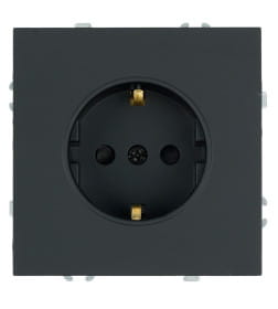 Розетка 1-я с з/ш, с/з (мех-м)СЗК,250В,16А Эмили RST16-5110-05ZK черный уголь Stekker 50251