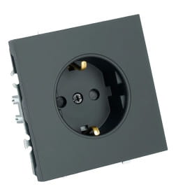 Розетка 1-я с з/ш, с/з (мех-м)СЗК,250В,16А Эмили RST16-5110-05ZK черный уголь Stekker 50251