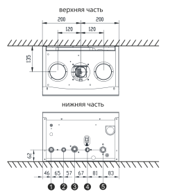Котёл газовый настенный конвективный Thermex Antares FH24 кВт 1-конт. ТУРБО 445110