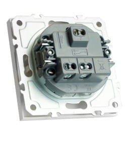 Переключатель 1-кл.(мех-м)СЗК,250В,10A Эмили RSW10-5105-01ZK белый фарфор, soft touch Stekker 50232