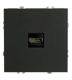 Розетка HDMI 2.0 Type A (мех-м) Эмили RST00-5118-05 черный уголь, soft touch Stekker 50171