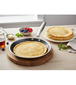 Сковорода для блинов из нержавеющей стали с антипригарным покрытием "Onyx" 24*2 см