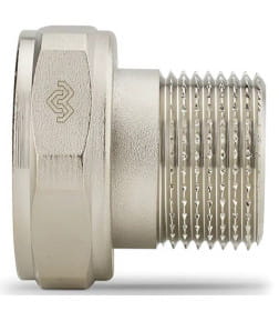 Соединитель переходной с НГ ВР-НР 3/4" x 1/2" с плоским уплотнением, никелированный Varmega VMTF58-N000504