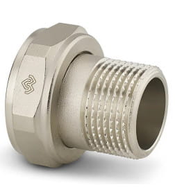 Соединитель переходной с НГ ВР-НР 3/4" x 1/2" с плоским уплотнением, никелированный Varmega VMTF58-N000504