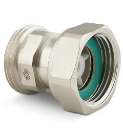 Соединитель с НГ ВР-НР 3/4" x 3/4" с плоским уплотнением и обратным клапаном, никелированный Varmega VMTF61-N000505