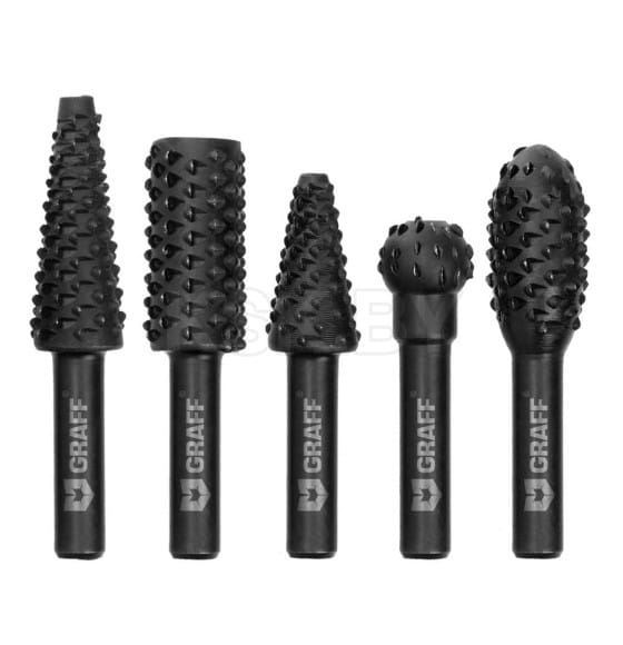 Набор шарошек стальных по дереву 5шт. GRAFF (138105) 