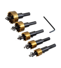 Набор коронок по металлу 16 - 30 мм с трехгранным хвостовиком 5 шт VIRA