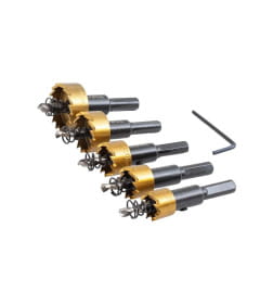 Набор коронок по металлу 16 - 30 мм с трехгранным хвостовиком 5 шт VIRA