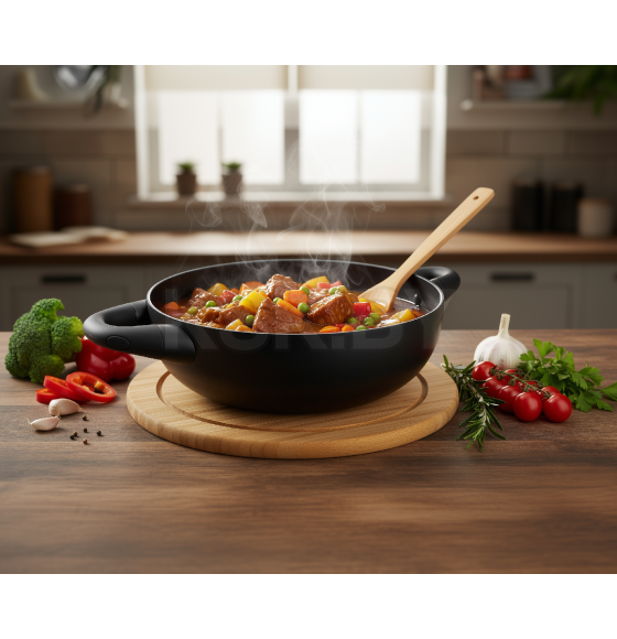 Жаровня алюминиевая "Rockstone" с антипригарным покрытием с крышкой 3 л/26 см (BB102473) (BB102473) 