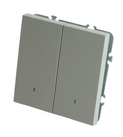 Выключатель 2-кл. c индикатором (мех-м)250В,10А Эмили RSW10-5102-10 платиново-серый Stekker 49942