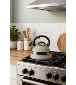 Чайник со свистком 3 л из нержавеющей стали с пластмассовой ручкой (T-731B, код 108070)