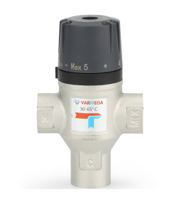 Термосмесительный клапан ВР 1/2" 30-65° боковое смешение Varmega VM17001