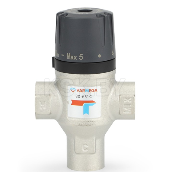 Термосмесительный клапан ВР 1/2" 30-65° боковое смешение Varmega VM17001 (VM17001) 