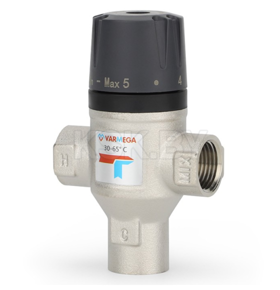 Термосмесительный клапан ВР 1/2" 30-65° боковое смешение Varmega VM17001 (VM17001) 