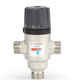 Термосмесительный клапан НР 3/4" 30-65° боковое смешение Varmega VM17202