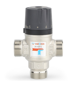 Термосмесительный клапан НР 1" 20-43° боковое смешение Varmega VM17303