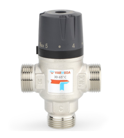 Термосмесительный клапан НР 1" 20-43° боковое смешение Varmega VM17503