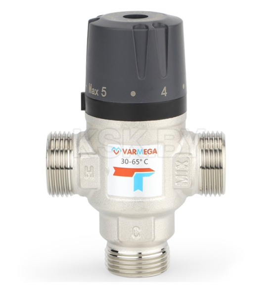 Термосмесительный клапан НР 1" 20-43° боковое смешение Varmega VM17503 (VM17503) 
