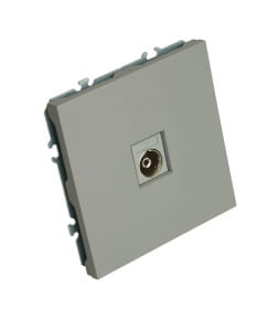 Розетка телевизионная 75 Ом, 5-862МГц Эмили RST00-5108-10 платиново-серый Stekker 49953