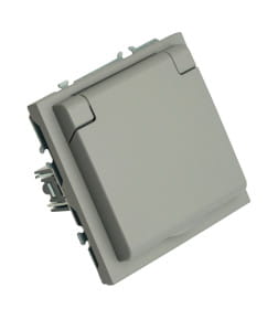 Розетка 1-я с з/ш, с/з 250В,16А Эмили RST16-5112-10 платиново-серый Stekker 49959