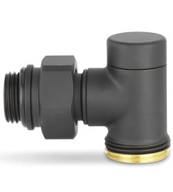 Узел нижнего подключения одинарный 1/2"х3/4"EK угловой, черный Varmega VMDV22-200415