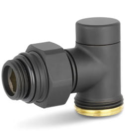 Узел нижнего подключения одинарный 1/2"х3/4"EK угловой, черный Varmega VMDV22-200415