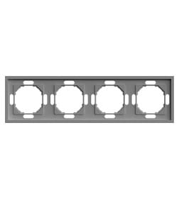 Рамка 4-я Эмили PFR00-5004-10 платиново-серый, soft touch Stekker 49965