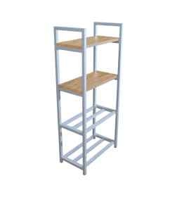 Стеллаж ALLERD ОБУВНИЦА 2+2 RION 490х250х1030мм цвет основания - белый муар, цвет ЛДСП - Дуб Гринвич, артикул 1030110400