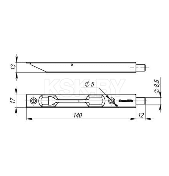 Ригель дверной торцевой Armadillo Rigel17-140 GP-5 золото (17322) 