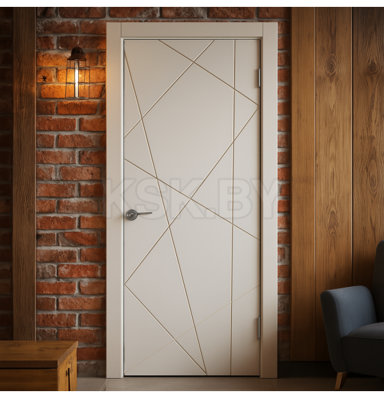 Дверь межкомнатная K5 ДГ белая эмаль 2000х600х38мм