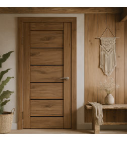 Дверь межкомнатная Бона 01, 800х2000, Экошпон,  Дуб стирлинг, мателюкс черное