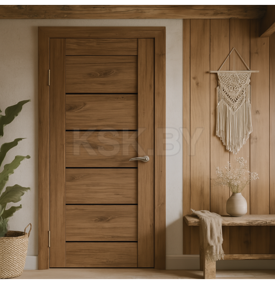 Дверь межкомнатная Бона 01, 800х2000, Экошпон,  Дуб стирлинг, мателюкс черное